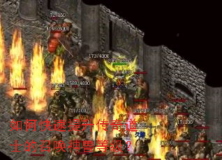 如何快速提升传奇道士的召唤神兽等级? 如何快速提升传奇道士的召唤神兽等级?