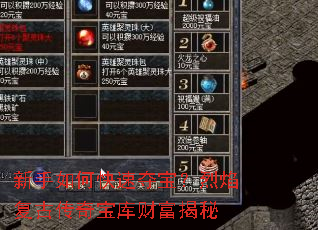 新手如何快速夺宝?烈焰复古传奇宝库财富揭秘 新手如何快速夺宝?烈焰复古传奇宝库财富揭秘
