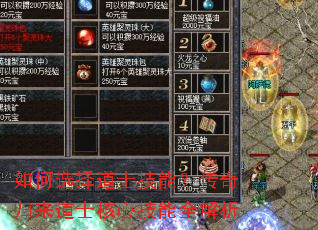 如何选择道士技能?传奇归来道士核心技能全解析 如何选择道士技能?传奇归来道士核心技能全解析